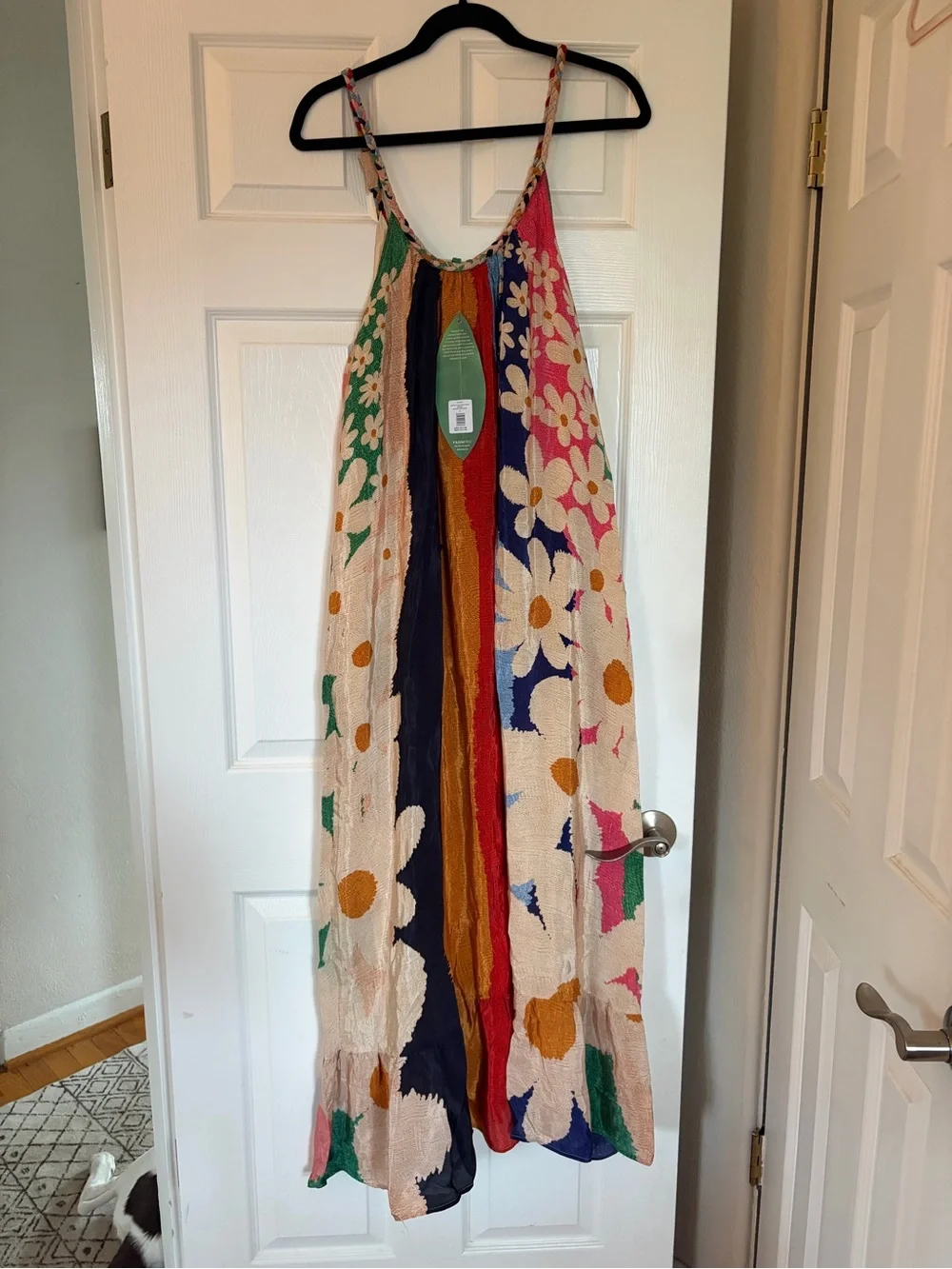 NWT Farm Rio Super Fun Daisy Maxi Dress in Viscose. Lined with pockets. Sz XL - Picture 10 of 15